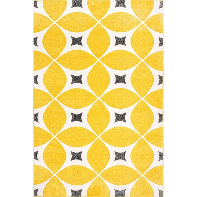 Gabriela Sunflower Yellow & Navy Hand-Tufted Polyester Rug