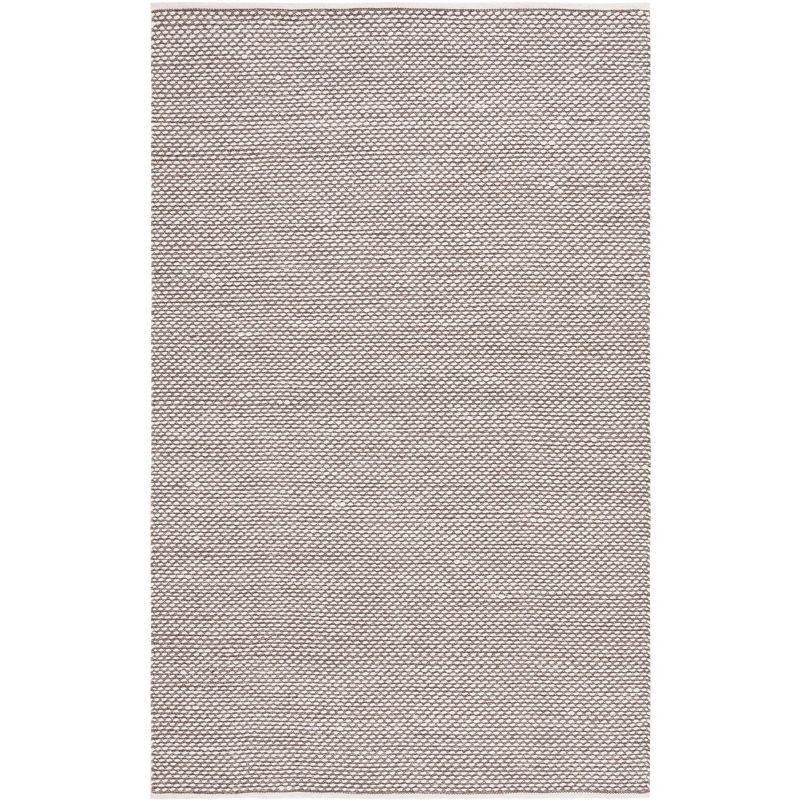 Vermont Brown Hand Woven Wool Area Rug 5' x 8'