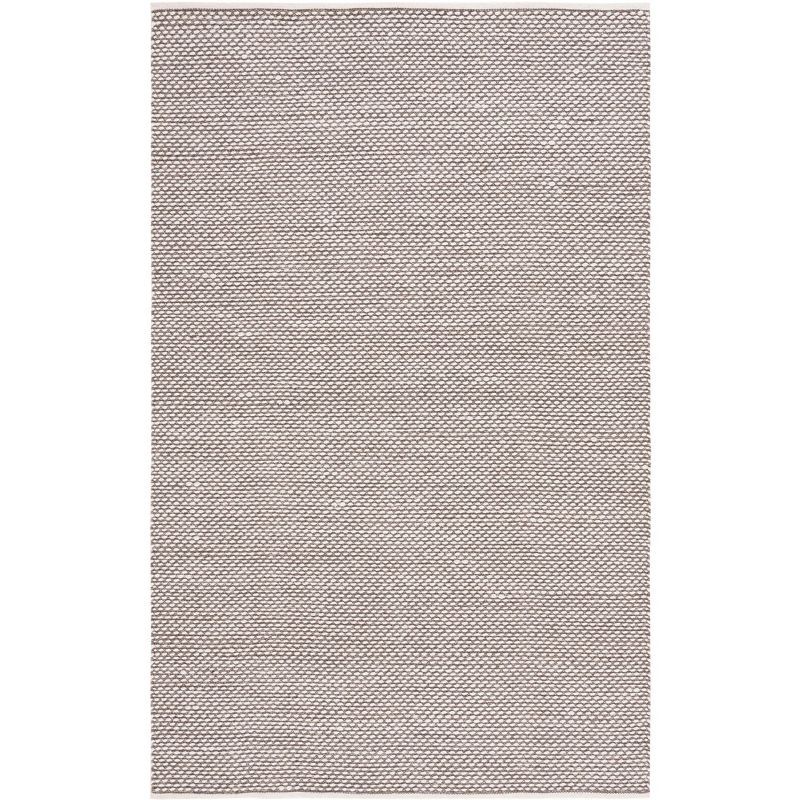 Vermont Brown Hand Woven Wool Area Rug 5' x 8'