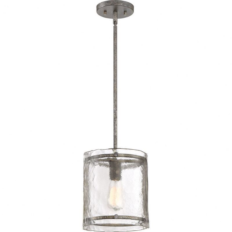 Fortress Mottled Silver Glass Mini Pendant Light