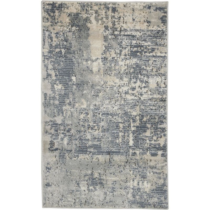 Reversible Hand-Knotted Mineral Grey and Beige Area Rug