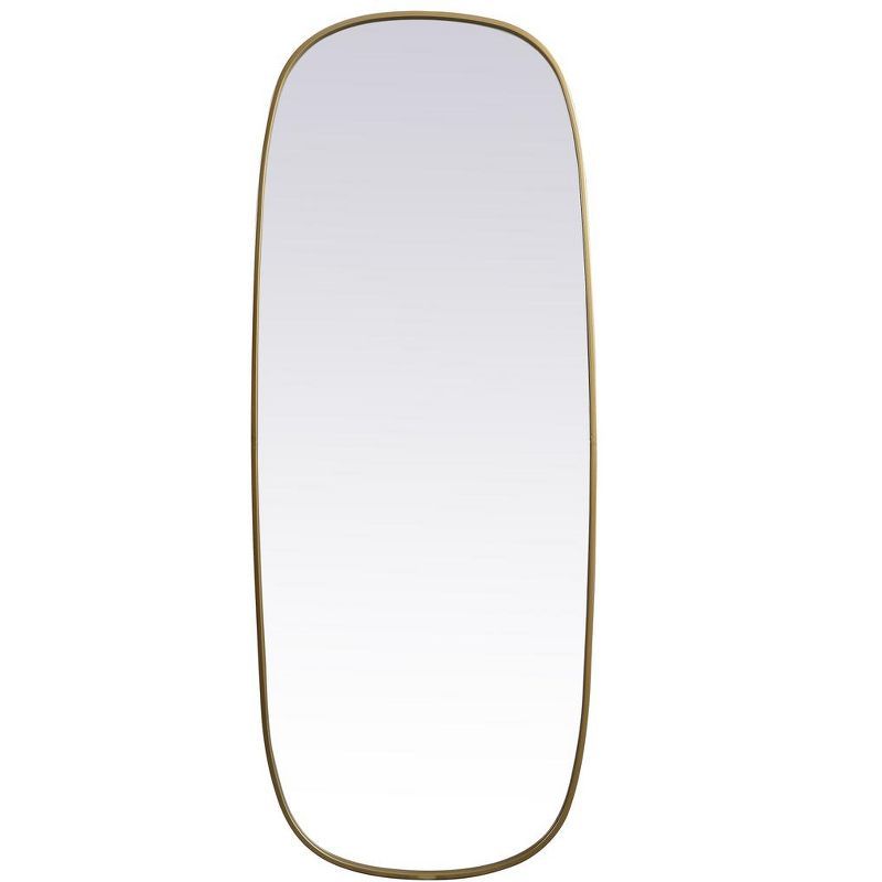 Gold Rectangular Full Length Wood Frame Bathroom Mirror