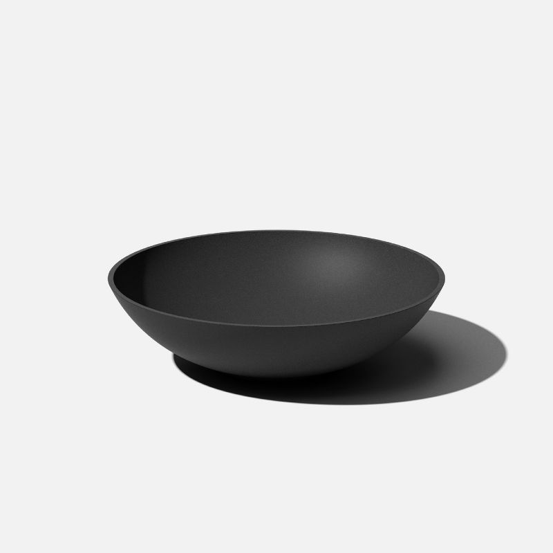 Black 24" Plastic-Stone Round Planter Bowl