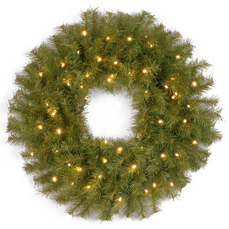 Rustic Norwood Fir 20.5" Artificial Christmas Wreath with Smart LED Lights