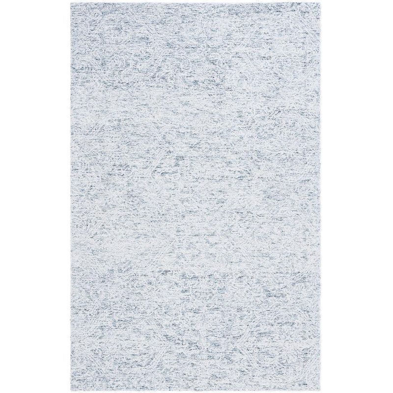 Light Blue Hand Tufted Wool and Synthetic Area Rug, 4' x 6'