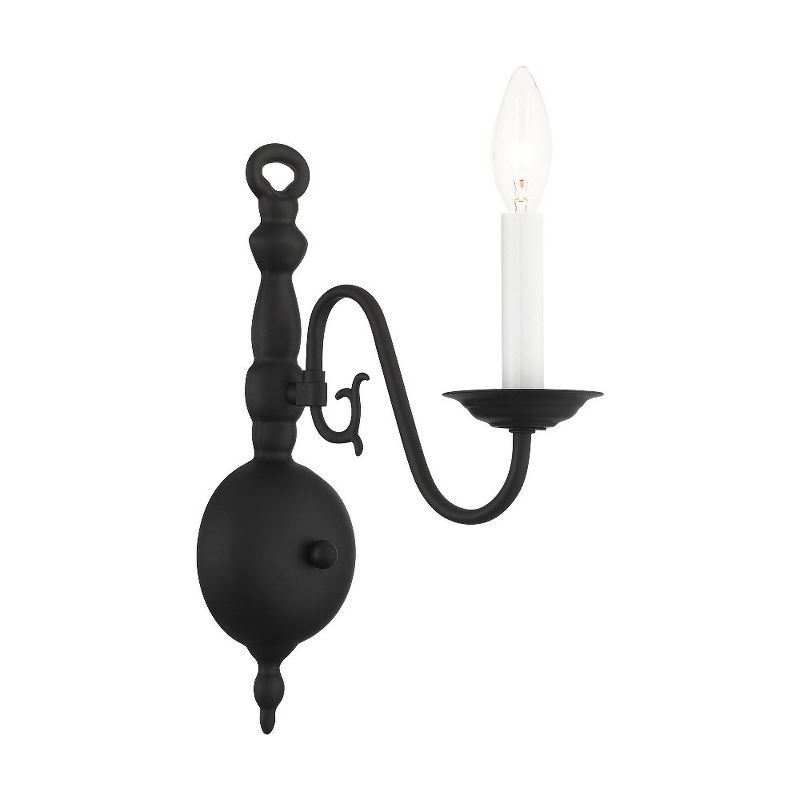 Black Traditional Colonial 1-Light Wall Sconce