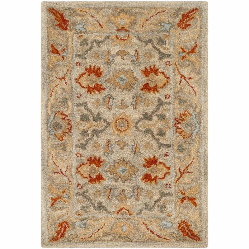 Antiquity Beige and Gray Wool Tufted Area Rug