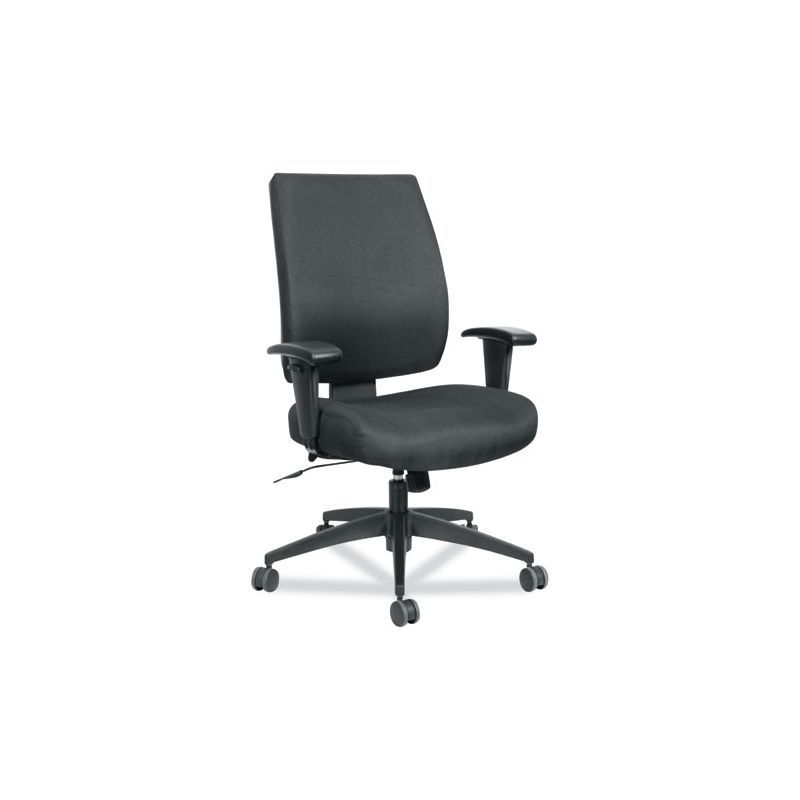 High-Performance Black Fabric Mid-Back Swivel Task Chair with Adjustable Arms