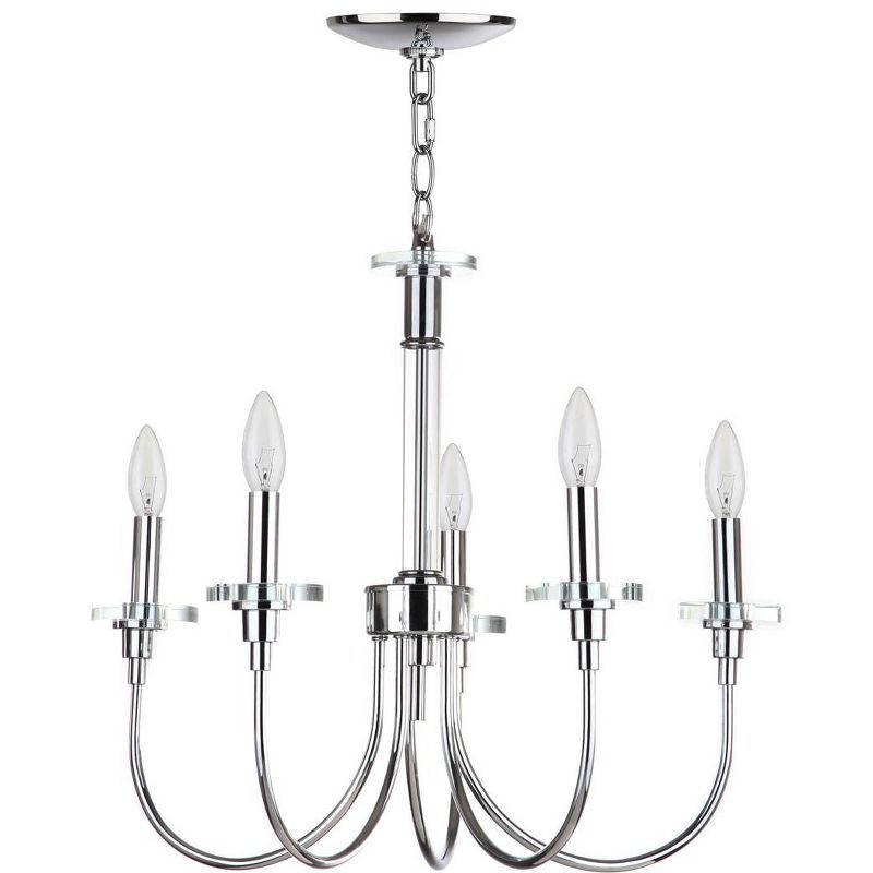 Sharon Chrome and Clear 5-Light Adjustable Chandelier