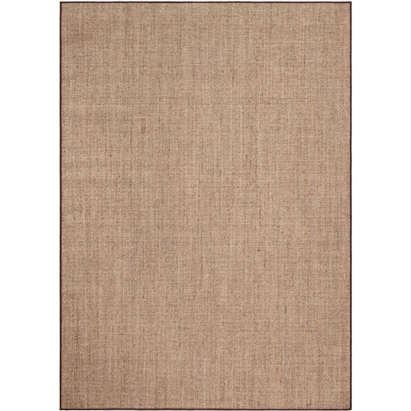 Handmade Light Brown Wool 6' x 9' Reversible Rug