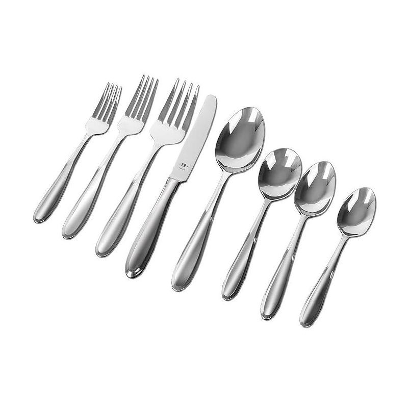 26-Piece Polished Stainless Steel Flatware Set with Beveled Edges