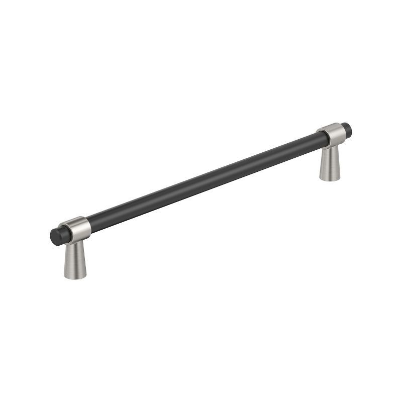 Mergence 10-1/16" Matte Black and Satin Nickel Cabinet Pull