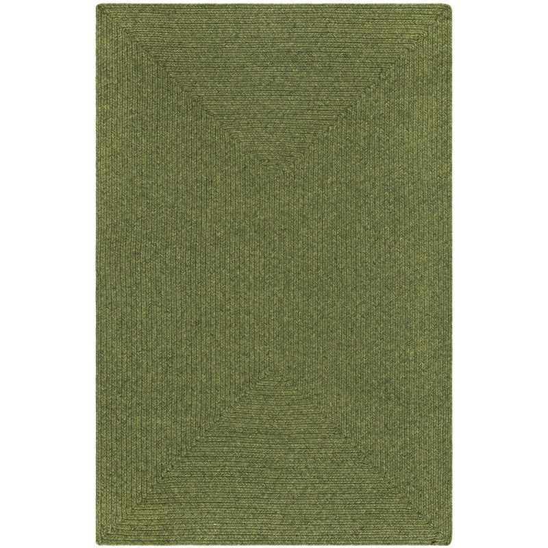 Green 4' x 6' Handmade Reversible Braided Area Rug