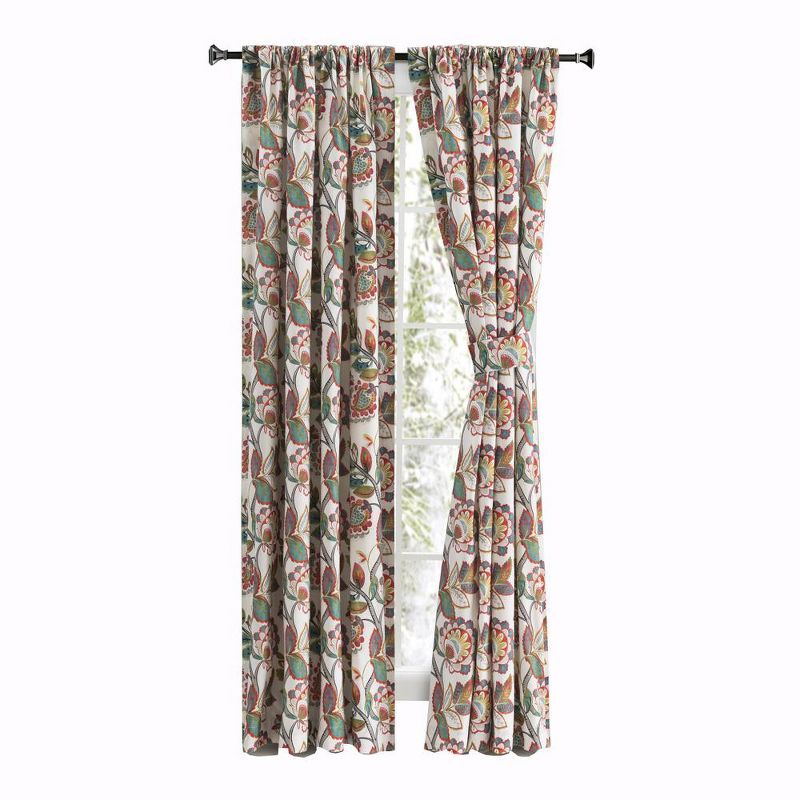 Wynette Multicolor Room-Darkening Cotton Polyester Curtain Panels