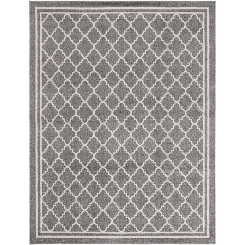 Geometric Gray Synthetic 8' x 10' Easy-Care Area Rug