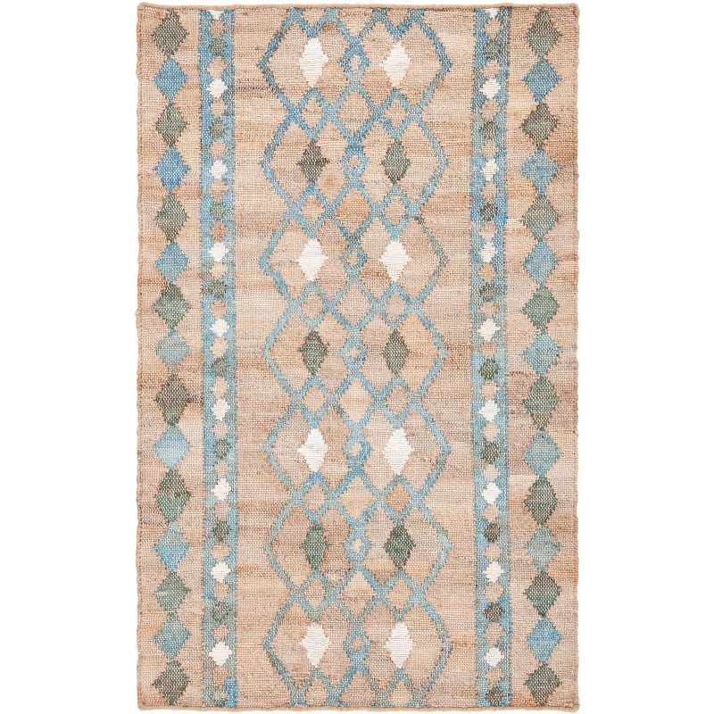 Handwoven Blue and Natural Tribal Kilim Area Rug, 3' x 5'