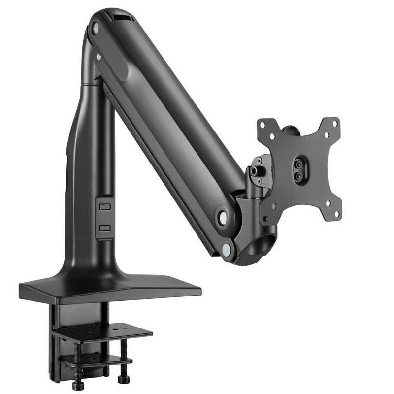 Heavy-Duty Black Adjustable Gas-Spring Single-Monitor Desk Mount