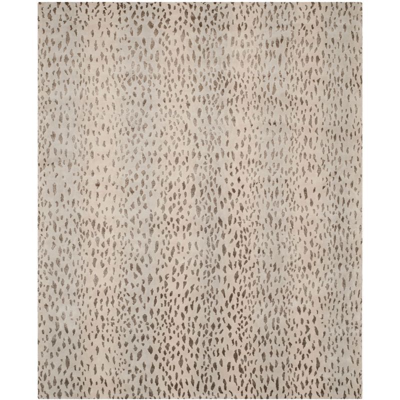 Tibetan Silver Elegance Hand-Knotted Wool Area Rug 9' x 12'