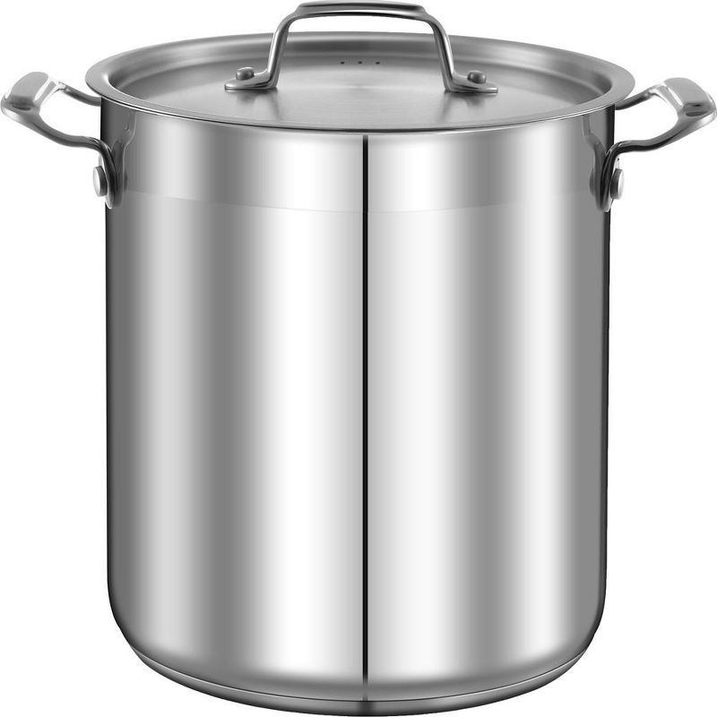 NutriChef 20 Quart Stainless Steel Induction Stockpot with Lid