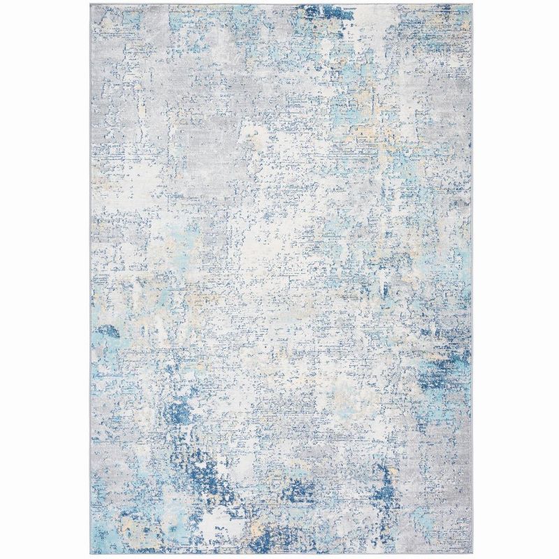 Jasper Neal Abstract Overdyed Grey/Blue Area Rug, 8' x 10'