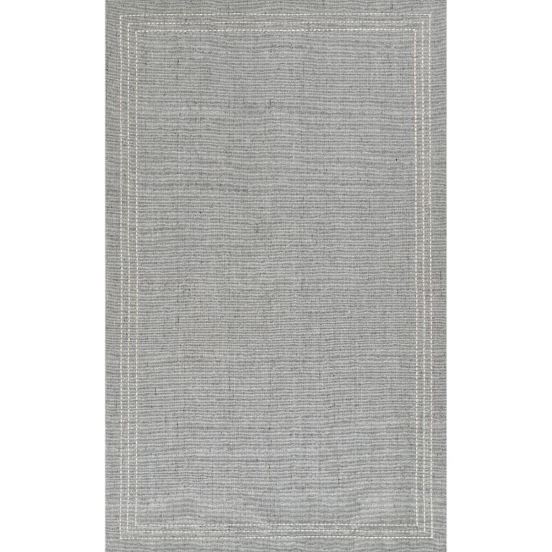 Oliver Light Blue Hand-Loomed Wool and Viscose Rug