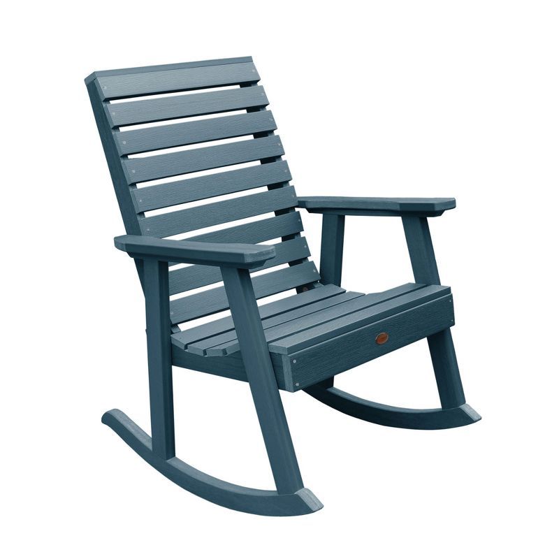 Nantucket Blue Weatherly Rocking Patio Chair with High-Grade Poly Lumber