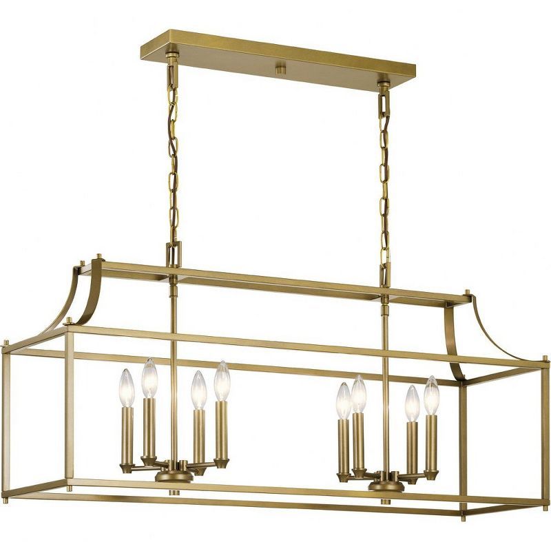 Morrigan Natural Brass 8-Light Linear Candelabra Chandelier