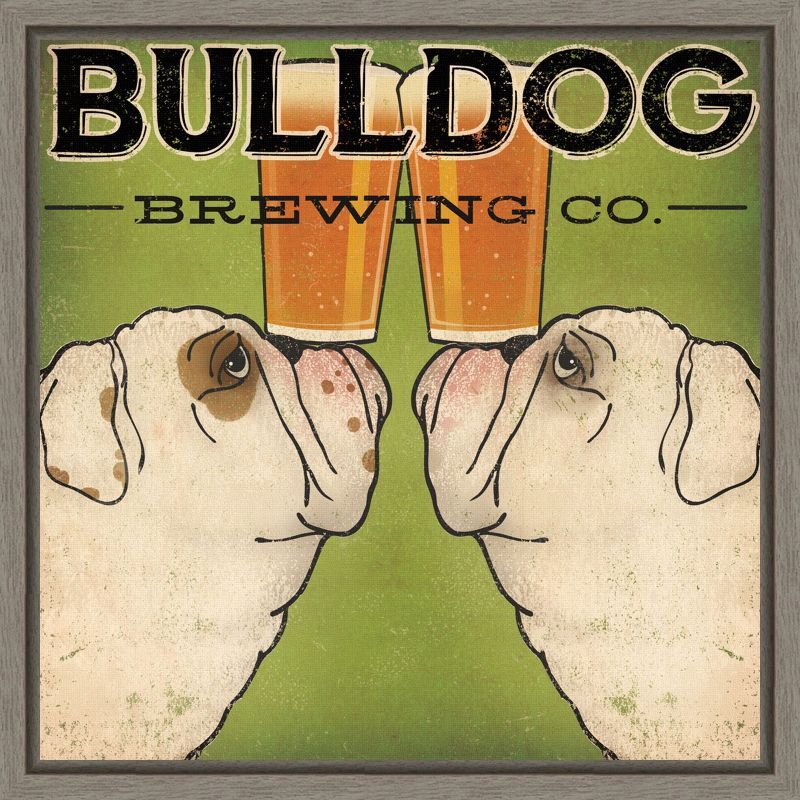 Bulldog Brewing Co. Vintage Framed Canvas Wall Art