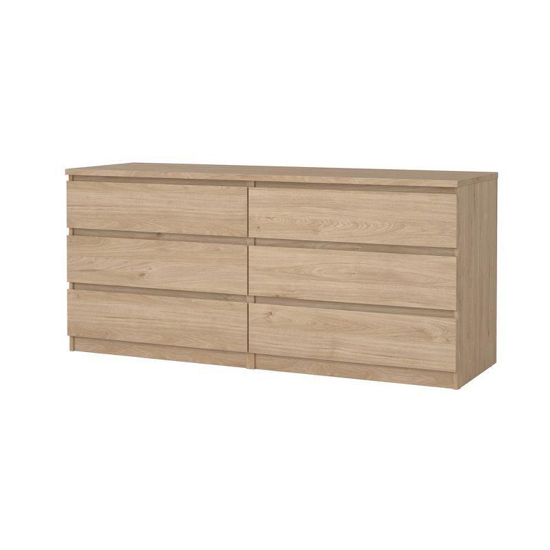 Jackson Hickory 6-Drawer Double Dresser with Metal Glides