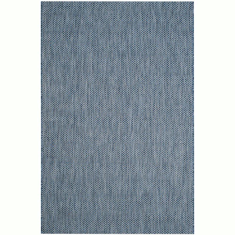 Navy and Grey Rectangular Synthetic 4' x 6' Area Rug