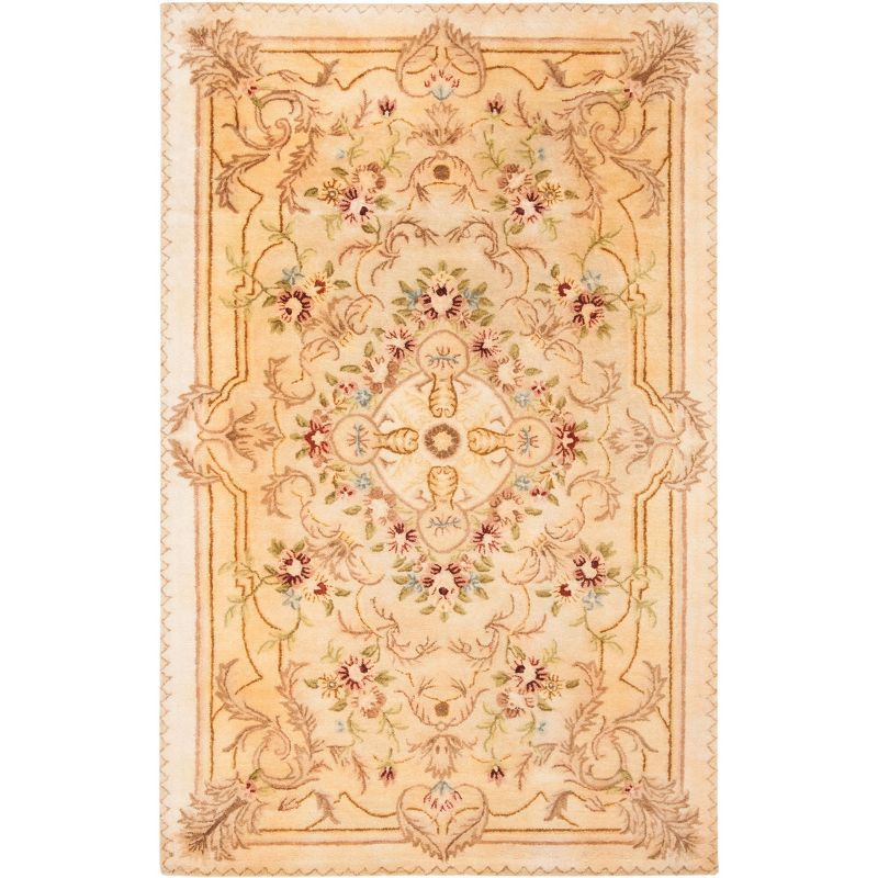 Empire Beige and Light Gold Hand-Tufted Wool 6' x 9' Area Rug