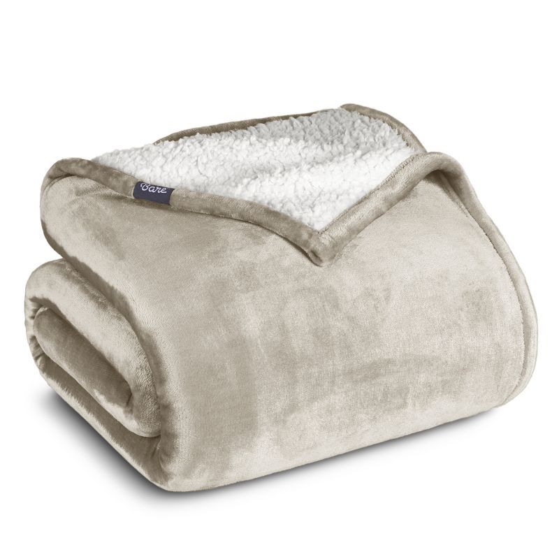 Full Oyster Reversible Sherpa Fleece Blanket