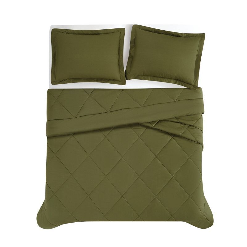 Olive Green Twin Cotton Down Alternative Comforter Set