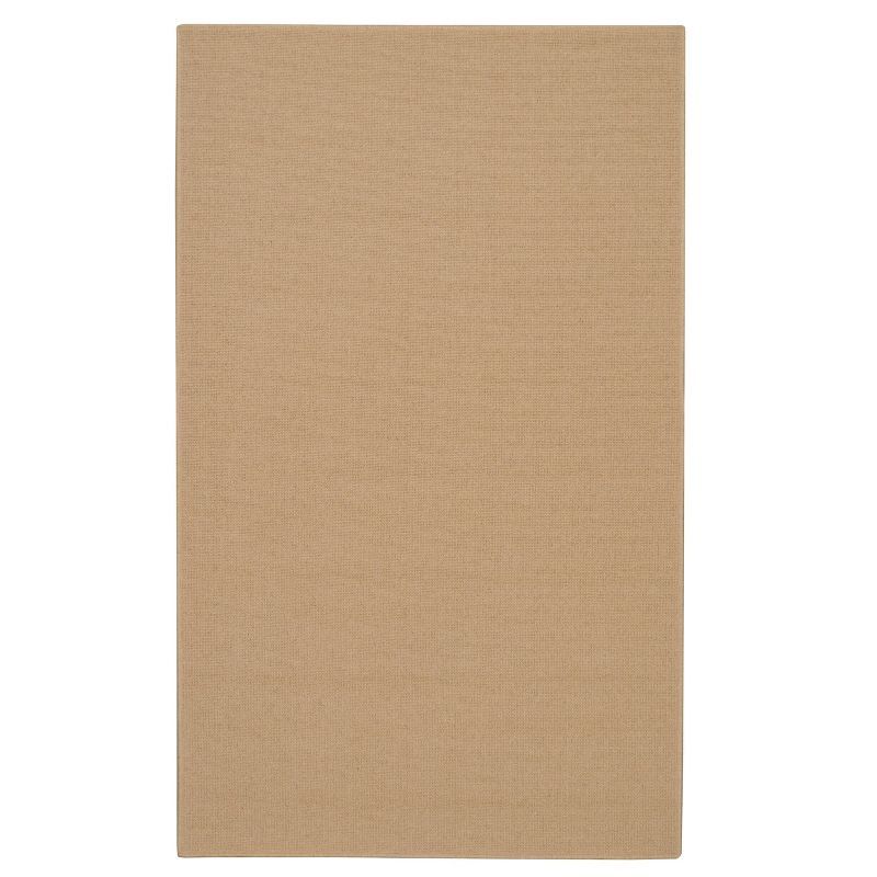 Hand-Crafted Tufted Wool Rectangular Rug in Natural