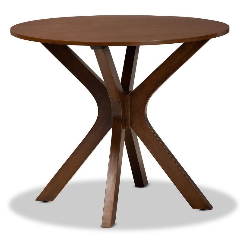 Kenji 35" Walnut Brown Round Wood Dining Table