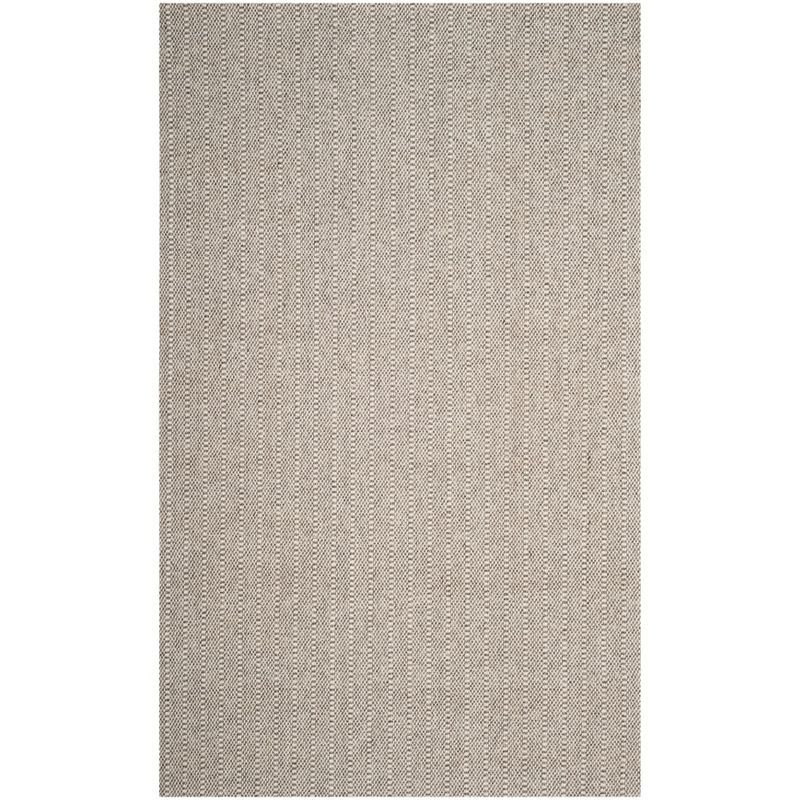 Hand-Knotted Wilton Grey Wool-Viscose 5'x8' Rectangular Area Rug