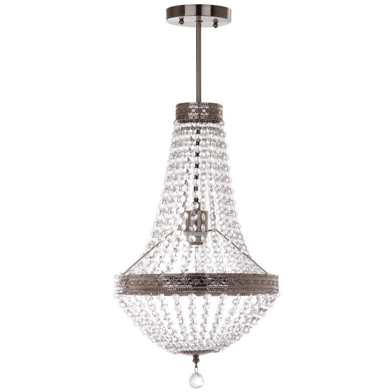 Contemporary Shirley Grand Nickel & Crystal 26" Pendant Light