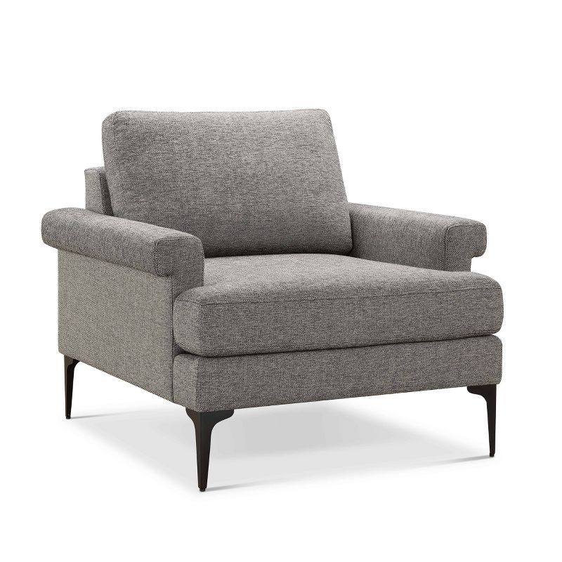 Eva Modern Deep-Seating Gray Fabric Accent Chair