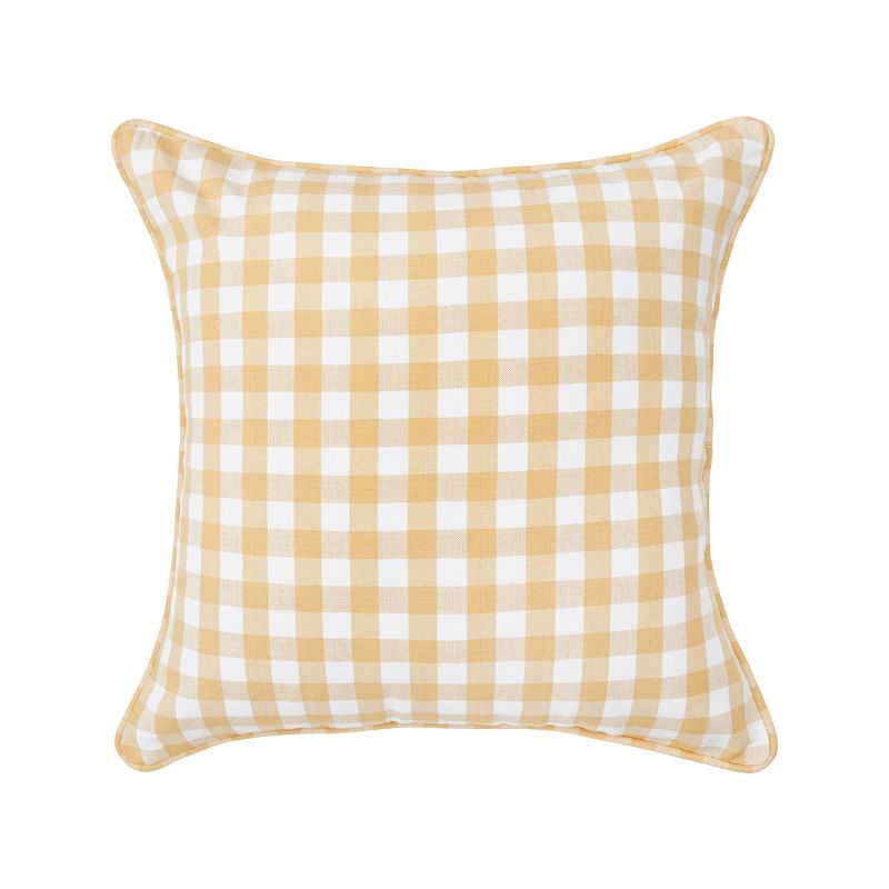 Ashford Blue Gingham Check Cotton Throw Pillow