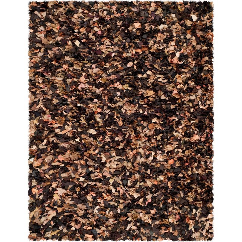 Rio Shag 8' x 10' Brown and Multi Synthetic Area Rug