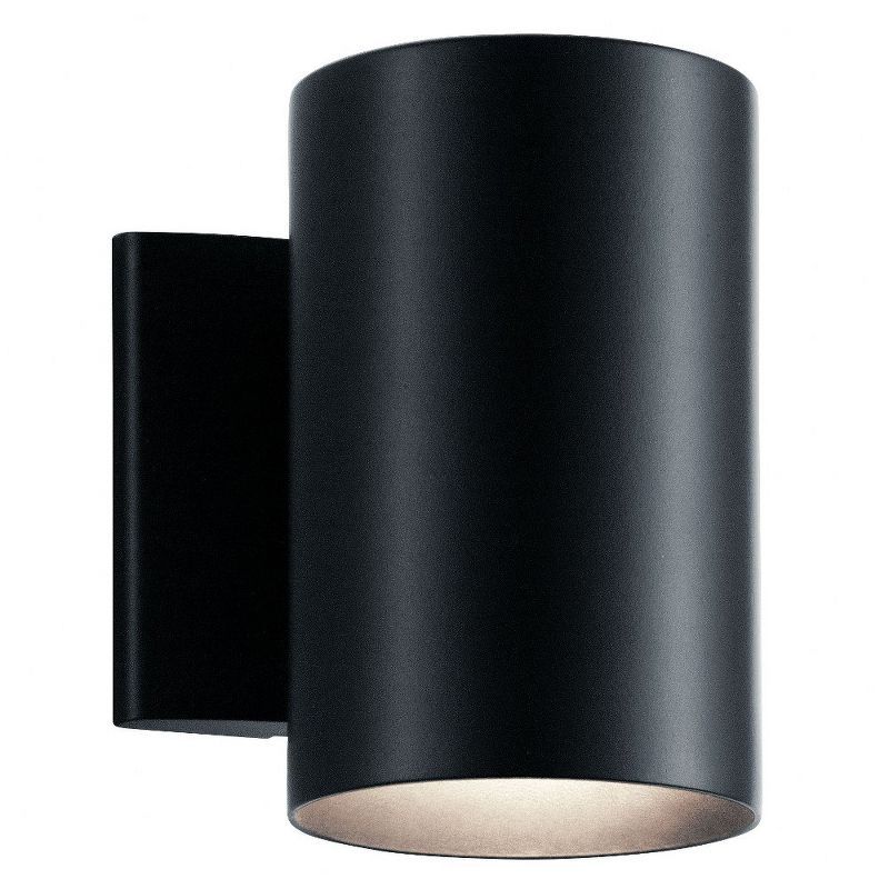 Black Aluminum Cylinder Outdoor Wall Sconce