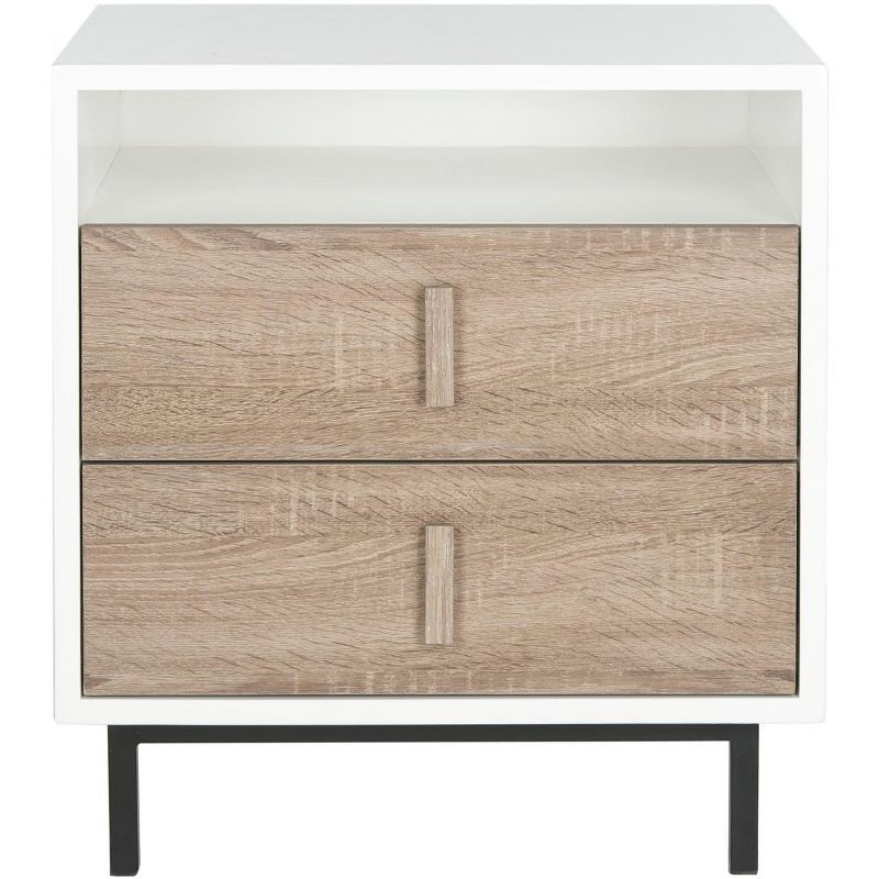 Transitional White & Gray 2-Drawer Freestanding Cabinet