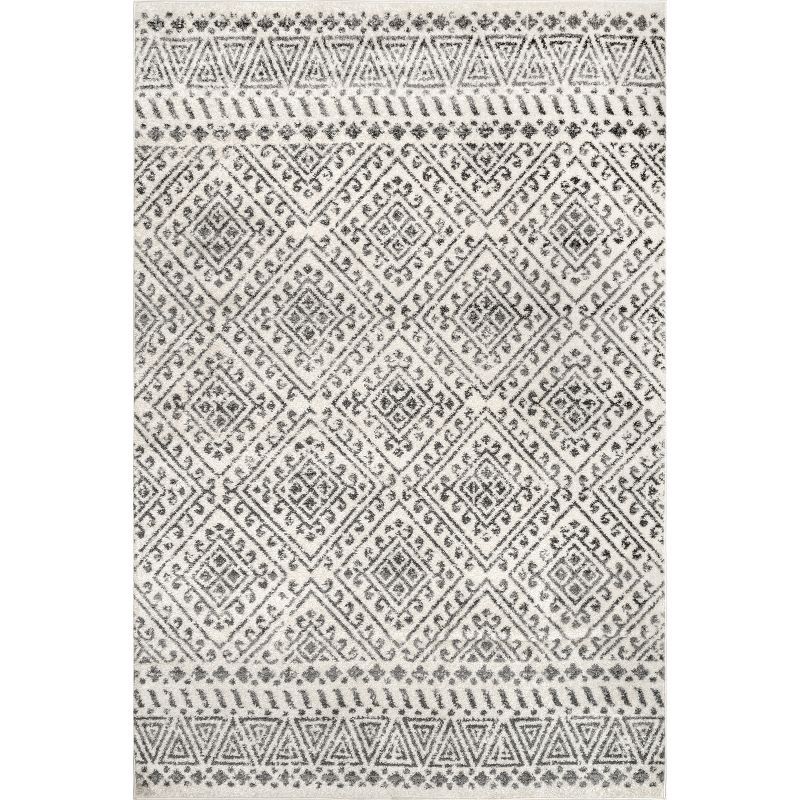 Reversible Easy-Care Gray Synthetic 3' x 5' Trellis Area Rug