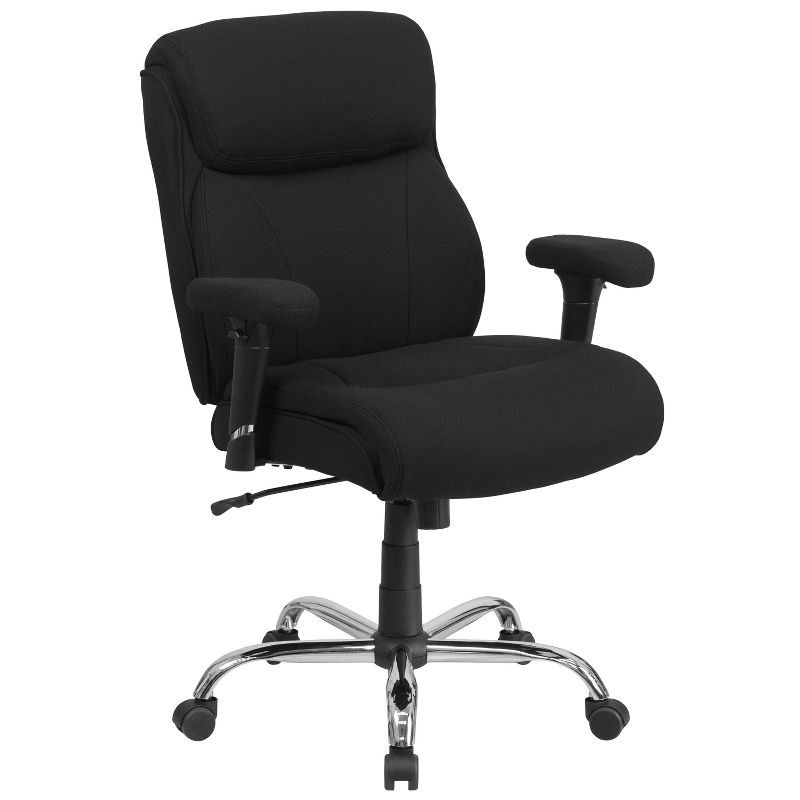 Black Ergonomic Swivel Office Chair with Adjustable Arms