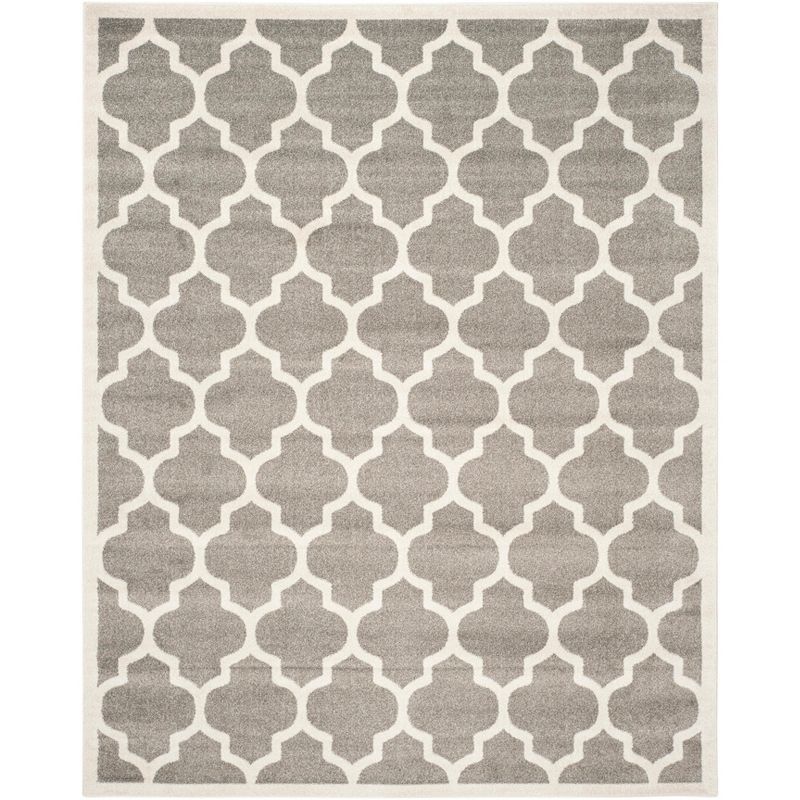 Gray and Beige Geometric Low Pile Area Rug