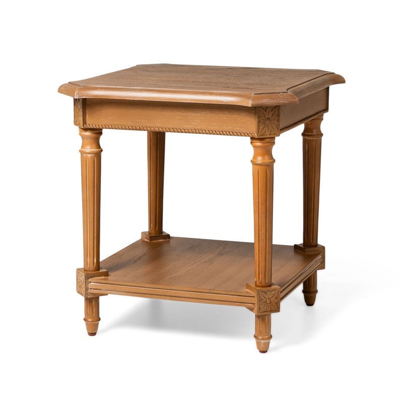 Pullman Antiqued Natural Square Wooden Side Table