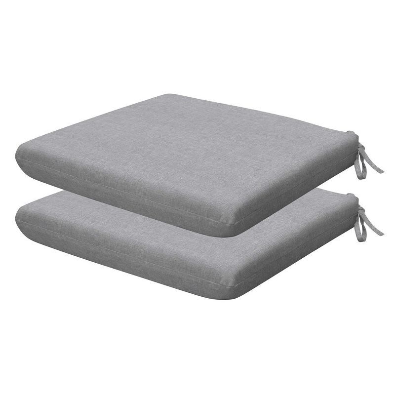 Platinum Grey Textured Solid Outdoor Dining Seat Cushions (2-Pack)