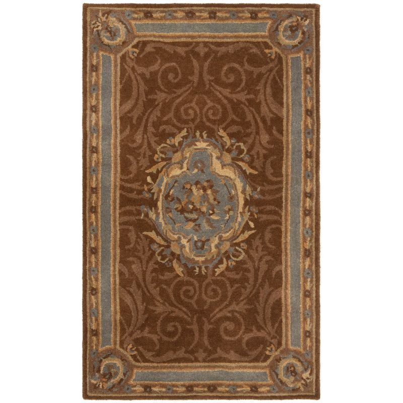 Empire Blue and Brown Hand-Tufted Wool Rug