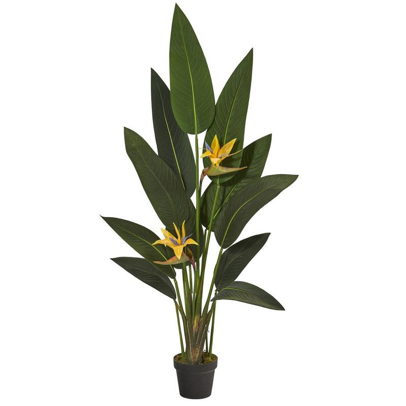 4.5ft Bird of Paradise Faux Potted Plant with Lights