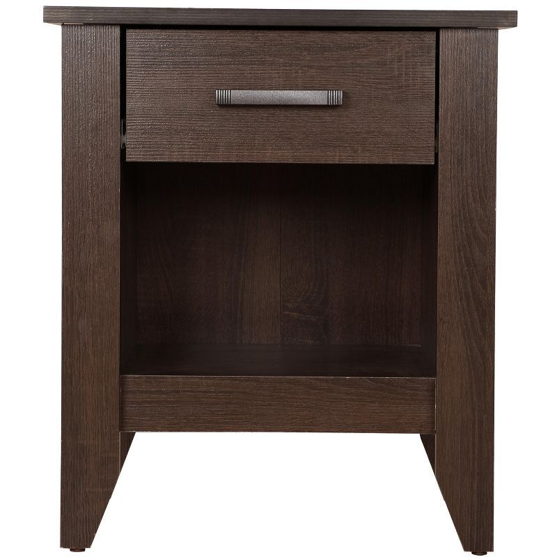 Lennox 24" Wenge 1-Drawer Nightstand with Open Shelf